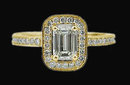2 carats diamonds emerald cut engagement ring gold new