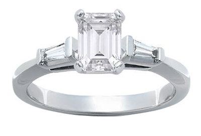 PLATINUM EMERALD CUT diamond engagement VVS1 D new