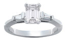 PLATINUM EMERALD CUT diamond engagement VVS1 D new