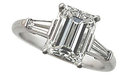 PLATINUM EMERALD CUT diamond engagement VVS1 D new