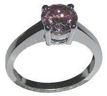 1.25 carats round pink diamond ring solitaire jewelry