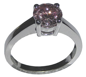 1.25 carats round pink diamond ring solitaire jewelry