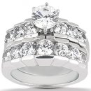 F VVS1 diamond wedding ring 2 Ct. engagement set gold