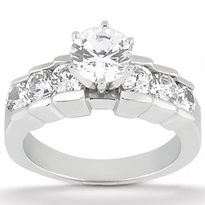 F VVS1 diamond wedding ring 2 Ct. engagement set gold