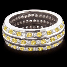 3 ct. yellow canary diamonds all around eternity band