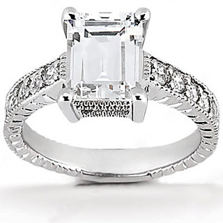DIAMOND engagement ring 1.51 ct. diamonds white gold