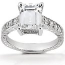 DIAMOND engagement ring 1.51 ct. diamonds white gold