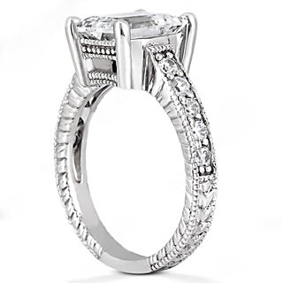 DIAMOND engagement ring 1.51 ct. diamonds white gold