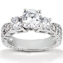 2 carats diamonds engagement ring 3 stone ring gold new