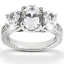 F VS1 diamonds three stone wedding ring 2.31 ct diamond