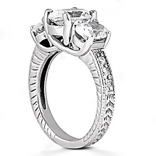 F VS1 diamonds three stone wedding ring 2.31 ct diamond