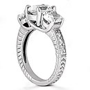 F VS1 diamonds three stone wedding ring 2.31 ct diamond