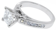 2.01 carat PRINCESS CUT DIAMOND RING antique CUSTOMIZED
