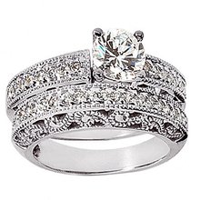 1.60 carat diamonds engagement ring gold band set new