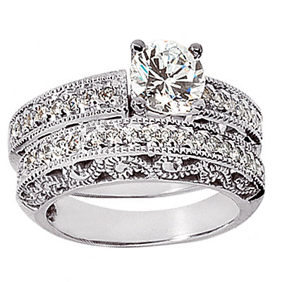 1.60 carat diamonds engagement ring gold band set new