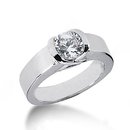 White gold diamond solitaire engagement ring 1.51 carat
