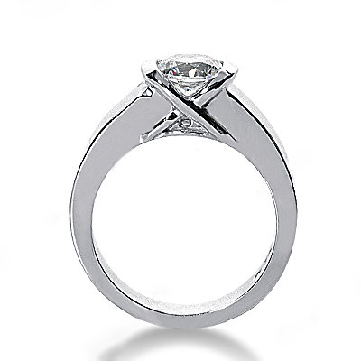 White gold diamond solitaire engagement ring 1.51 carat