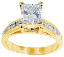 1.75 Ct. princess cut diamond ring yellow gold new ring