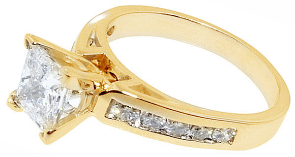 1.75 Ct. princess cut diamond ring yellow gold new ring