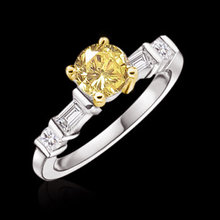 1.61 ct. fancy yellow diamonds engagement ring gold new