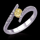 Yellow canary & white diamonds 2.01 ct. engagement ring