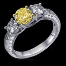 2.51 ct. yellow canary diamonds 3-stone engagement ring
