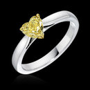 Heart cut yellow canary diamond 1 carat solitaire ring