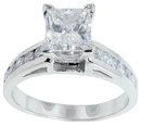 2.01 carat DIAMOND PRINCESS CUT antique look ring gold