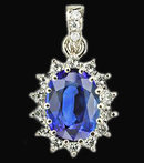 2 carat diamonds pendant necklace oval cut blue diamond