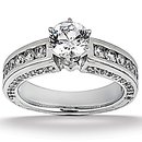 F VVS1 diamonds 2.25 ct. engagement band set gold ring
