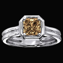 1.50 Ct. champagne diamond engagement ring band set