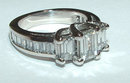 3 carat diamond ring gold emerald cut antique style