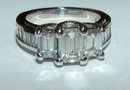 3 carat diamond ring gold emerald cut antique style
