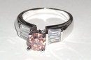 2.11 carats baguette PINK DIAMOND ring solitaire fancy