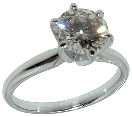 1.51 carat F VS1 diamond engagement ring prong setting