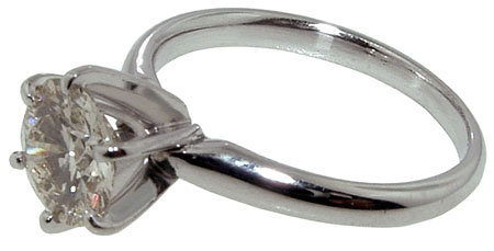 1.51 carat F VS1 diamond engagement ring prong setting