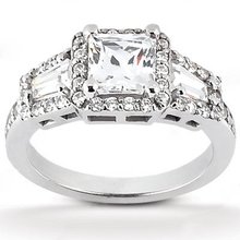 Diamond princess cut engagement ring 2.25 ct. diamonds