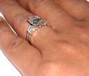 2.01 carats oval diamond three 3 stone ring PLATINUM
