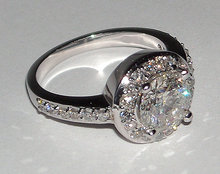 2.51 ct F VS1/VVS1 solitaire round diamond ring PAVE