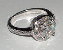 2.51 ct F VS1/VVS1 solitaire round diamond ring PAVE