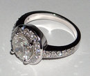 2.51 ct F VS1/VVS1 solitaire round diamond ring PAVE