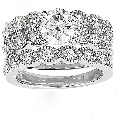 2.11 Ct. Diamond wedding ring band set white gold new