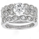 2.11 Ct. Diamond wedding ring band set white gold new