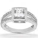 2 Ct. princess cut DIAMOND ENGAGEMENT ring gold new