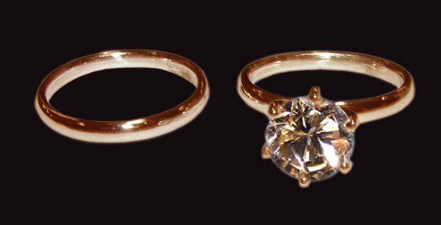 1.51 carat champagne diamond jewelry ring set pink gold