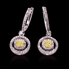 3.5 ct. yellow canary diamonds chandelier earrings gold
