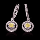 3.5 ct. yellow canary diamonds chandelier earrings gold