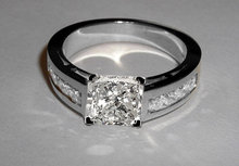Princess cut diamond ring 2.76 ct. diamonds & gold ring