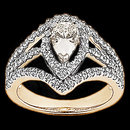 2.25 Cts. Diamonds pear cut engagement ring yellow gold