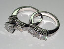 2.75 carats ROUND DIAMONDS RING antique look gold HEART